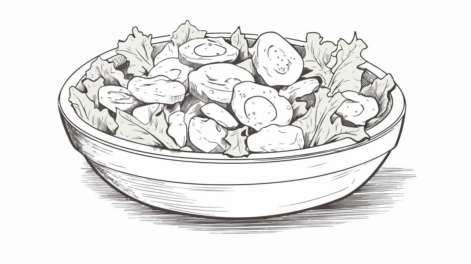 Vintage Caesar Salad Engraving Sketch — free download from Dotvec