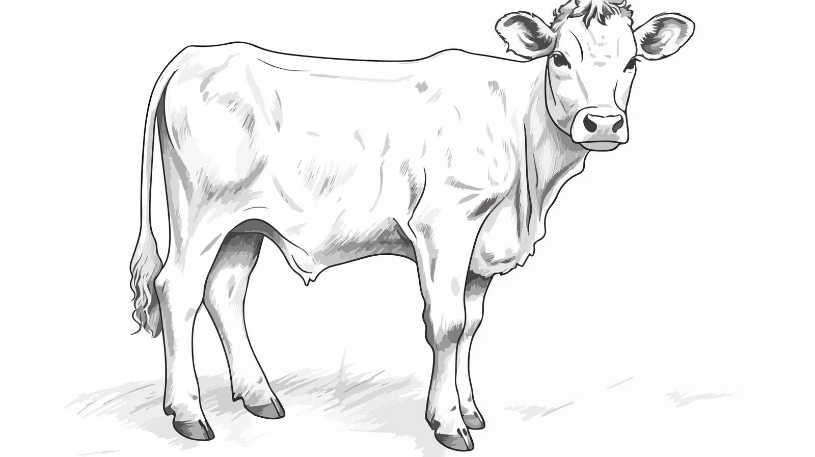 Hand-Drawn Calf Vector Illustration — free download from Dotvec