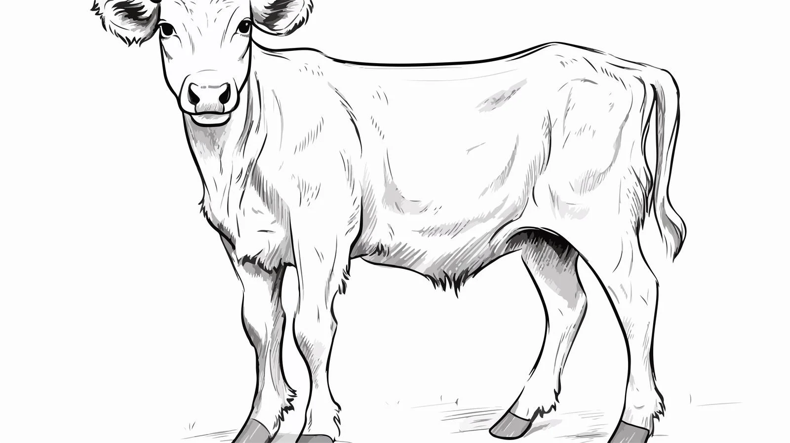 Hand-Drawn Calf Vector Illustration — free download from Dotvec