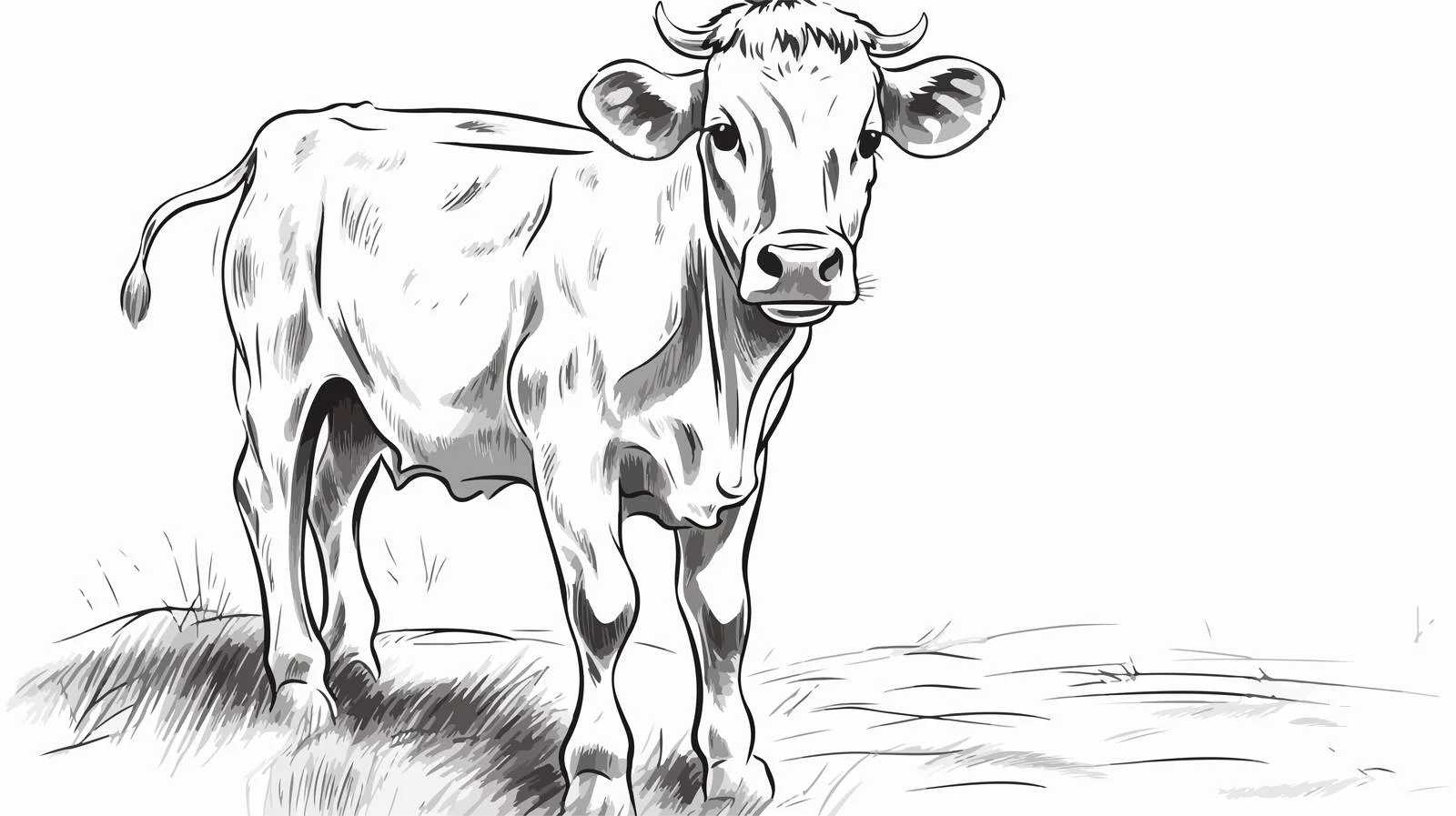 Farm Animal Calf Sketch Vector Illustration — free download from Dotvec