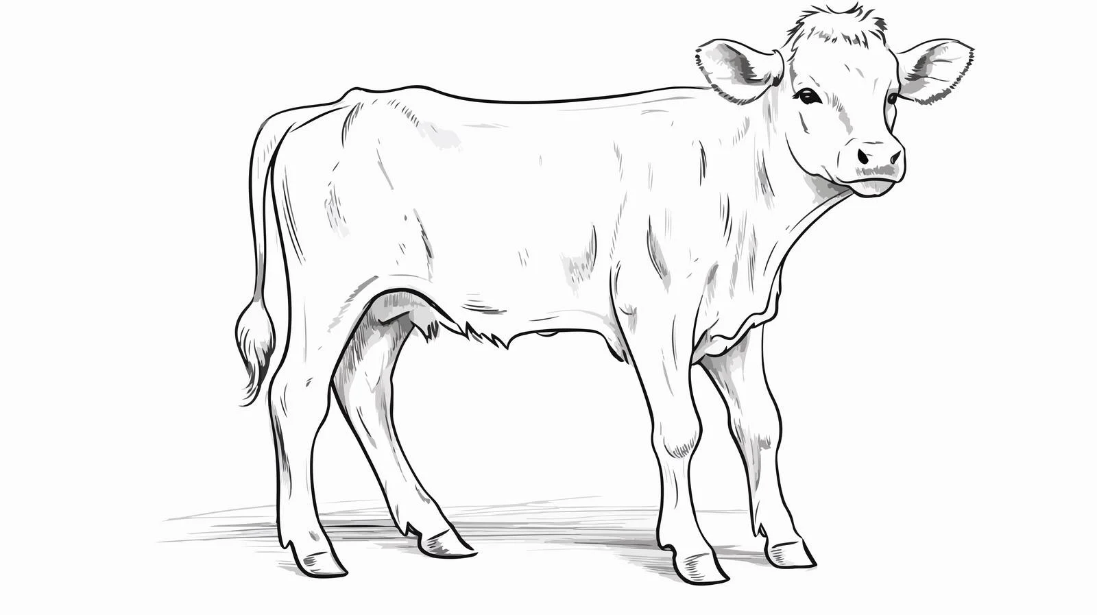 Farm Animal Calf Sketch Vector Illustration — free download from Dotvec