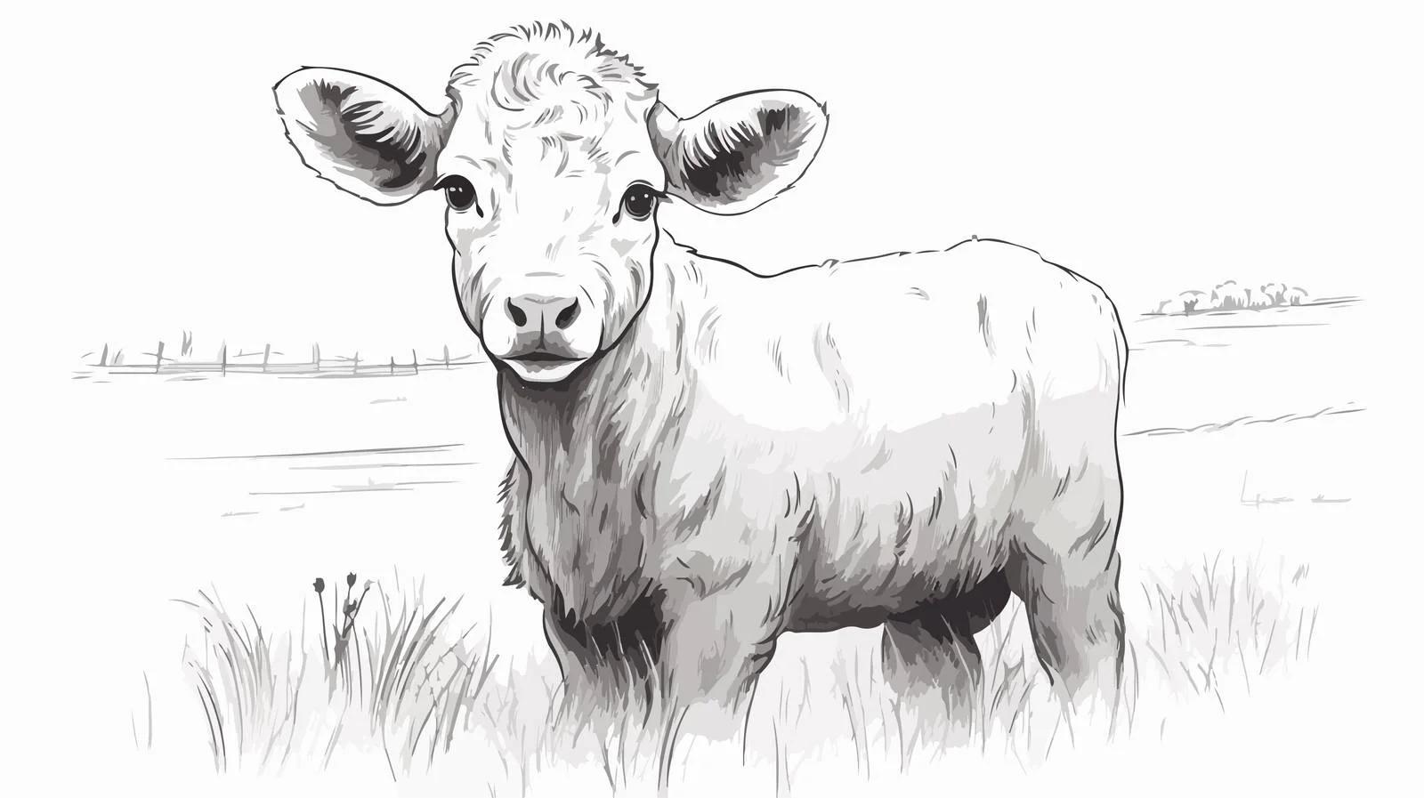Hand-drawn Calf Portrait Sketch — free download from Dotvec