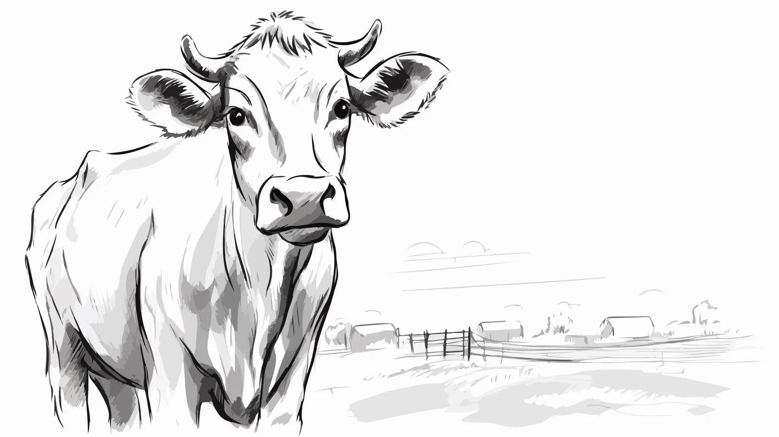 Hand-Drawn Calf Portrait Sketch – free calf image from Dotvec