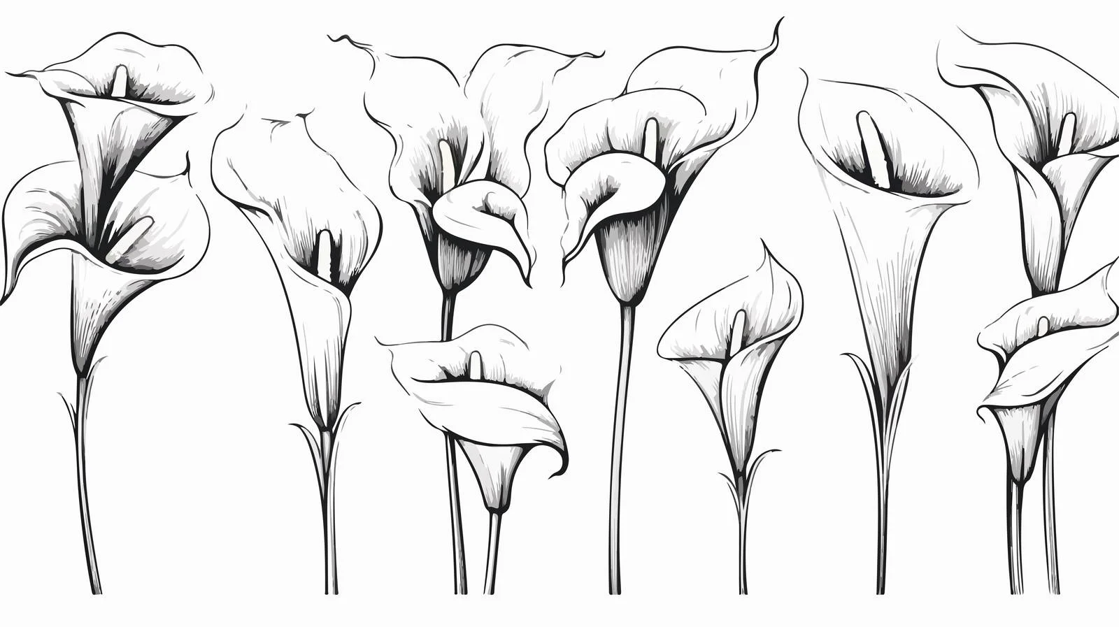 Hand-Drawn Calla Lilies Vector Illustration — free download from Dotvec