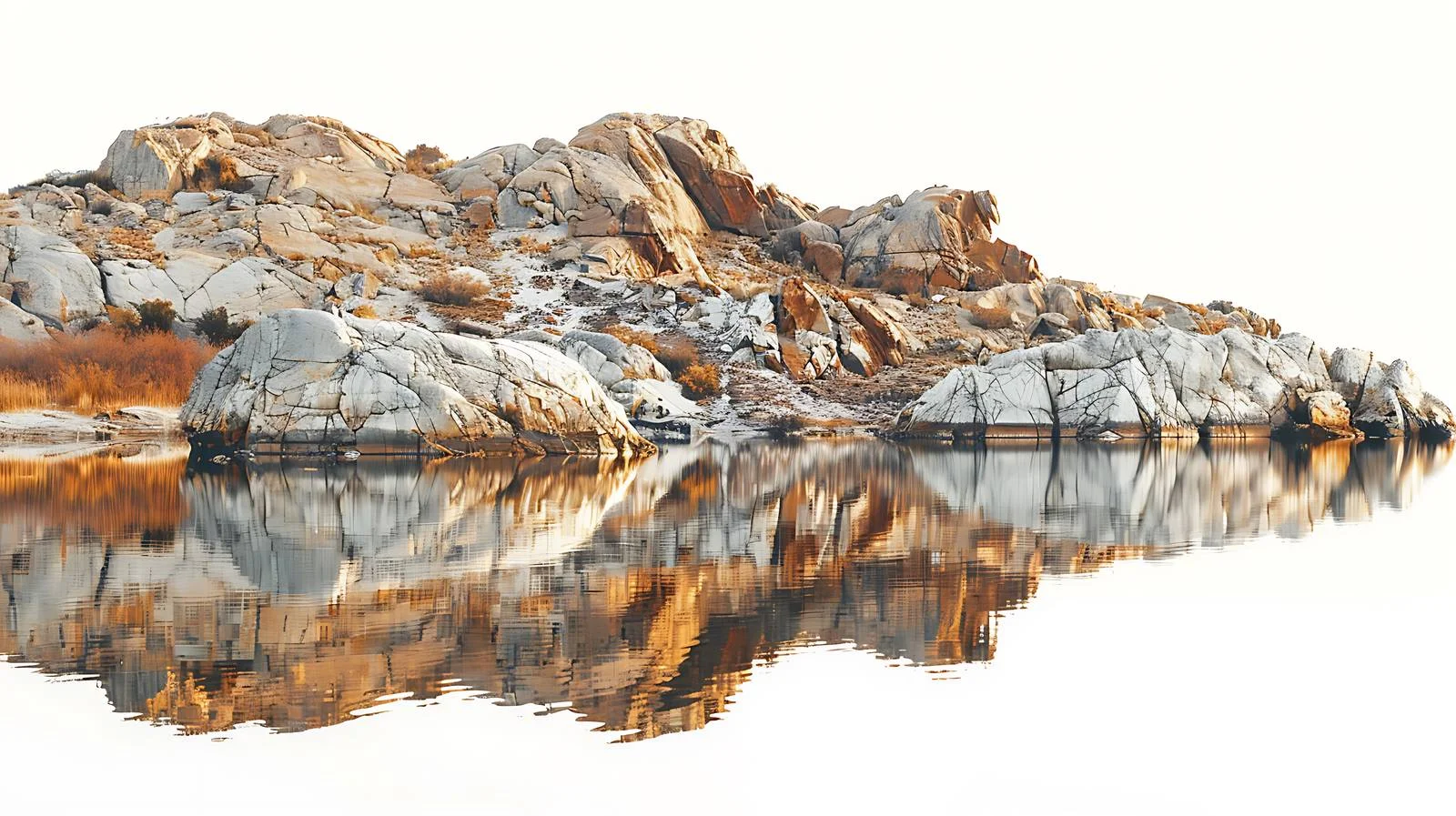 Tranquil American West Lake Reflecting Rocks — free download from Dotvec