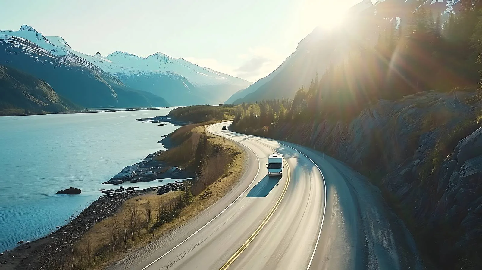 Scenic Camper Journey through Alaskan Highway — free download from Dotvec