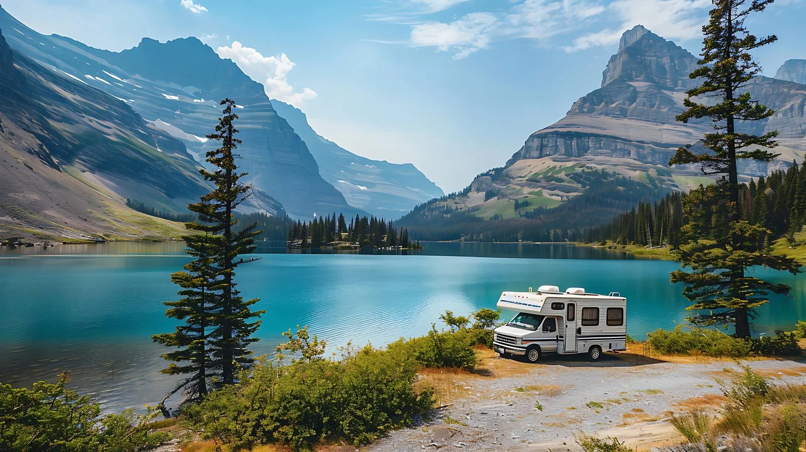 Exploring St. Mary's Lake and Majestic Mountains — free download from Dotvec