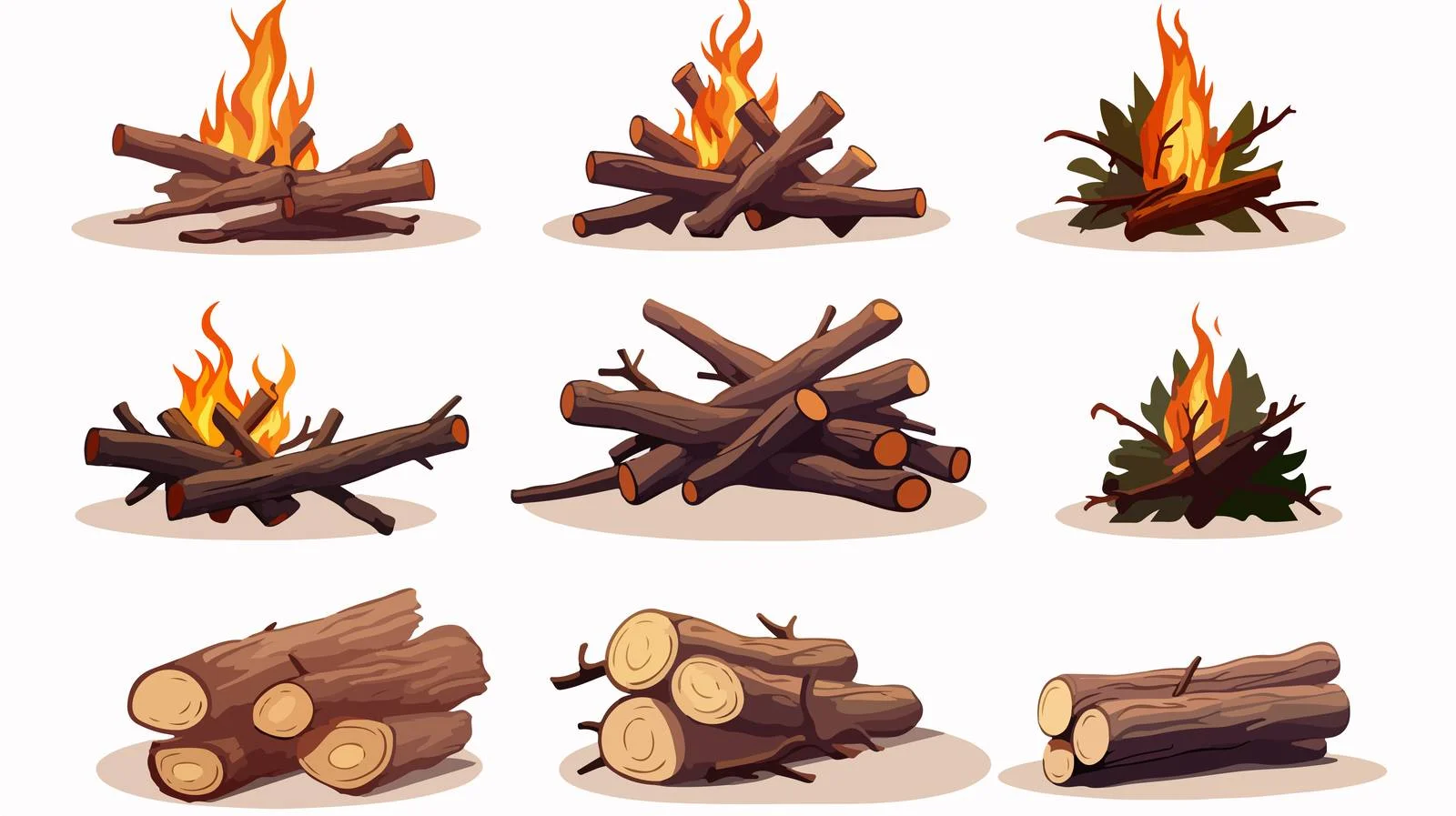 Fir Branches Bonfire Camping Collection — free download from Dotvec