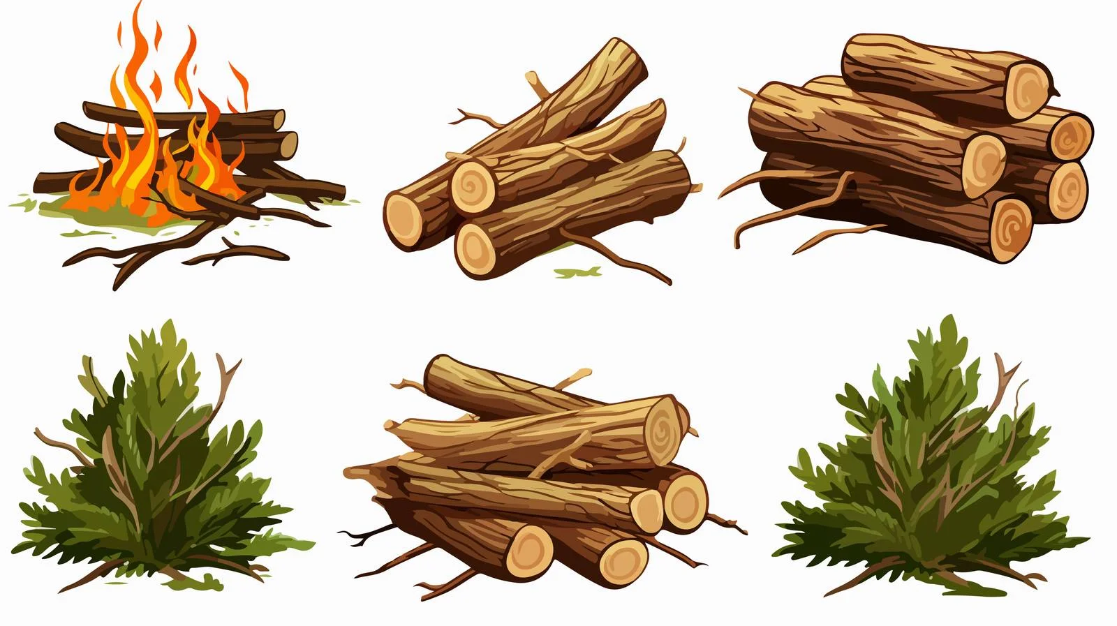 Forest Camping Scene with Fir Branches — free download from Dotvec