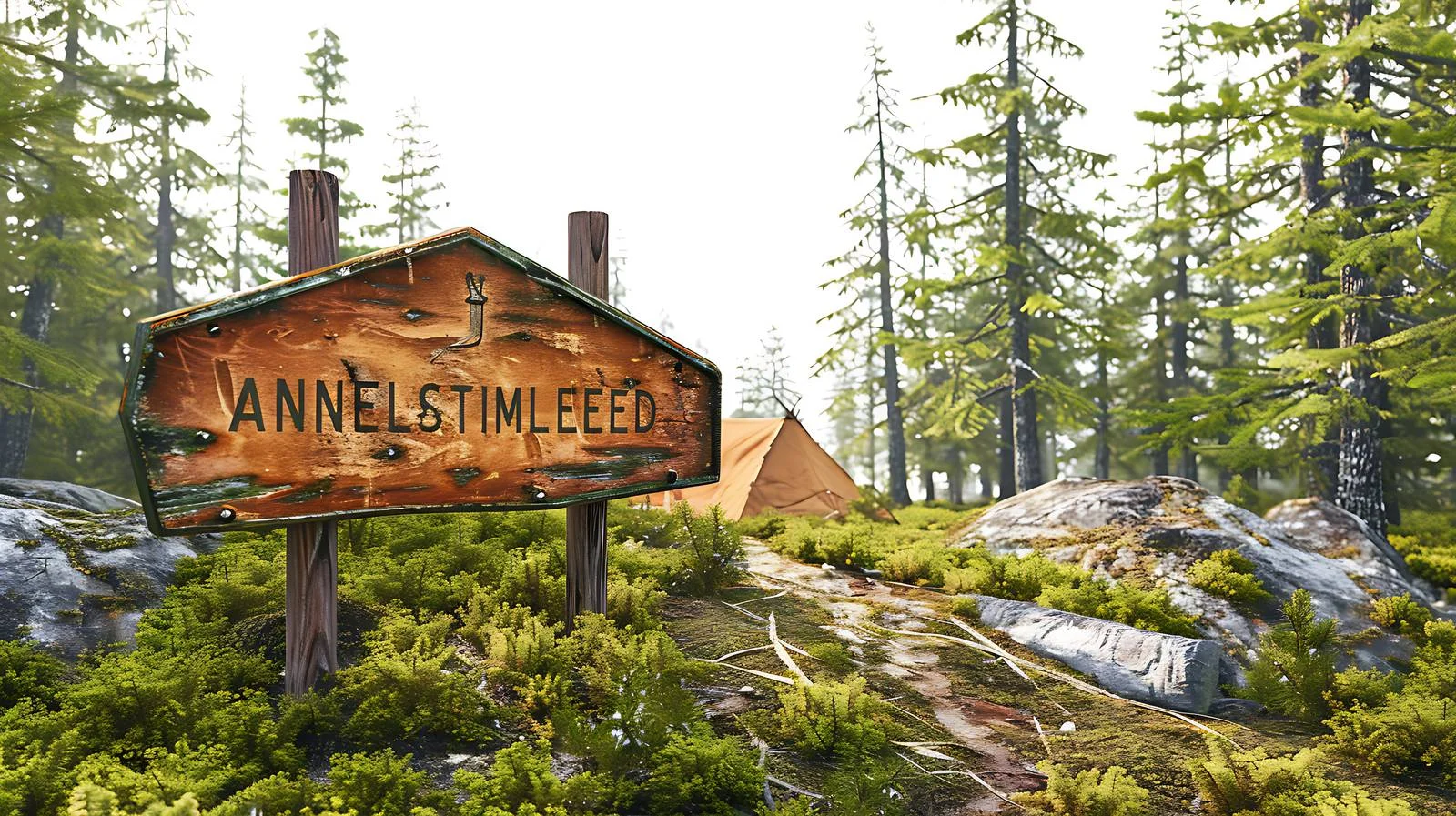 Northern Minnesota Campsite Sign in Isolation — free download from Dotvec