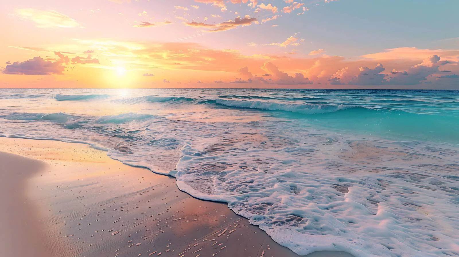 Serene Cancun Sunrise on Blank Background — free download from Dotvec