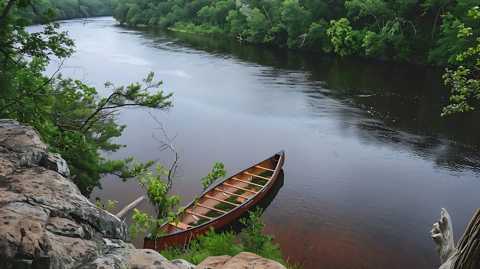 Serene Canoe on St. Croix River Overlook — free download from Dotvec