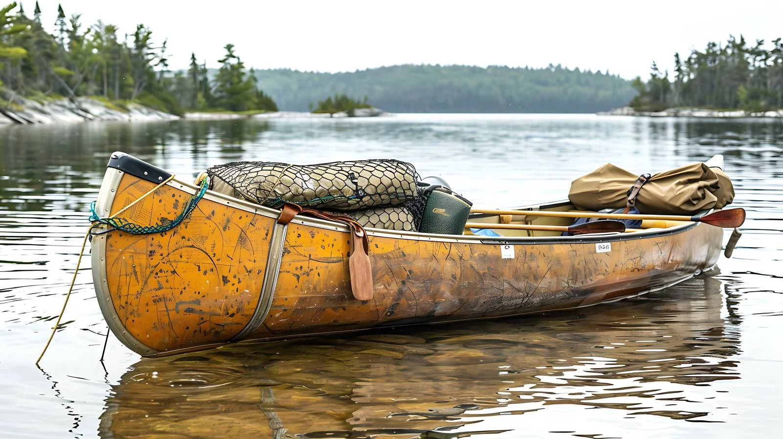 Exploring Northern Lake in Canoe Adventure — free download from Dotvec