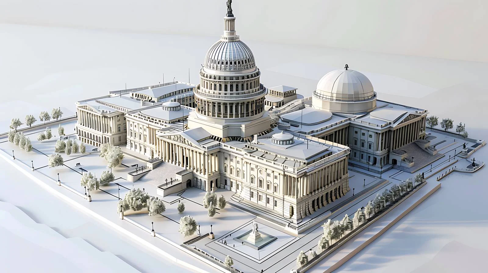 Stately Capitol Building Elevated Isolated View — free download from Dotvec
