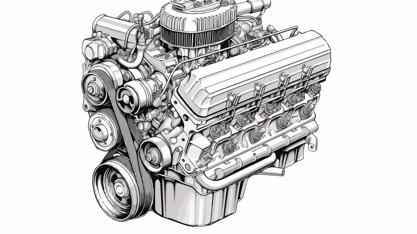 Hand-Drawn Car Engine Sketch — free download from Dotvec