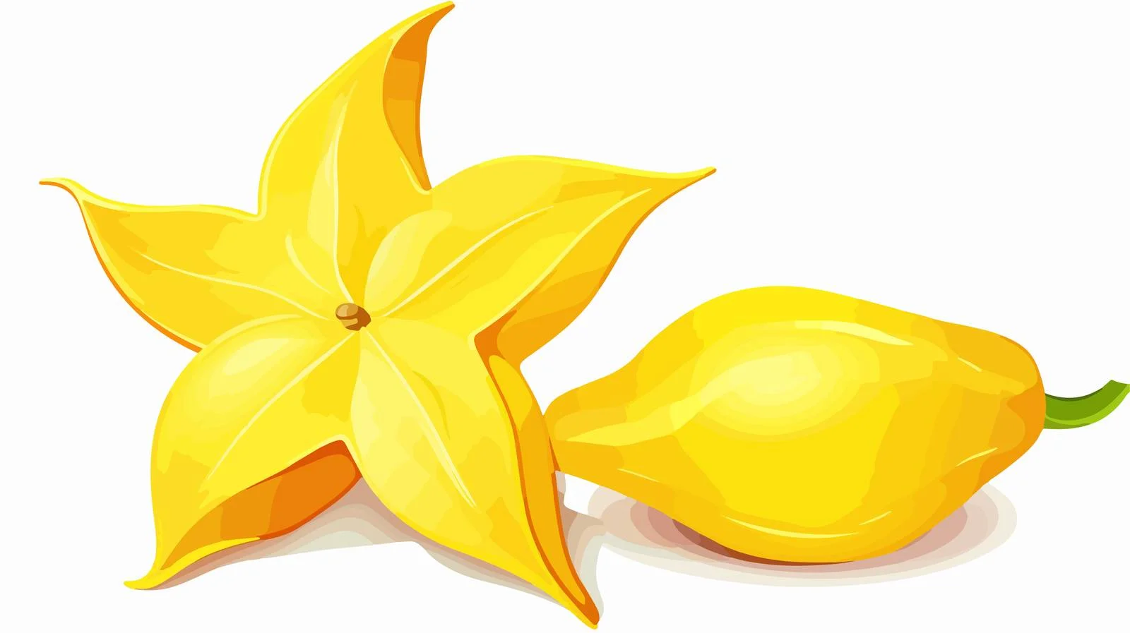 Star-shaped Carambola Fruit Illustration — free download from Dotvec