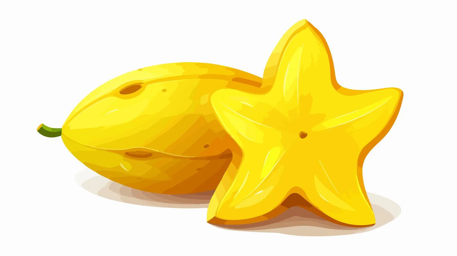 Star Shaped Yellow Carambola Vector Illustration — free download from Dotvec