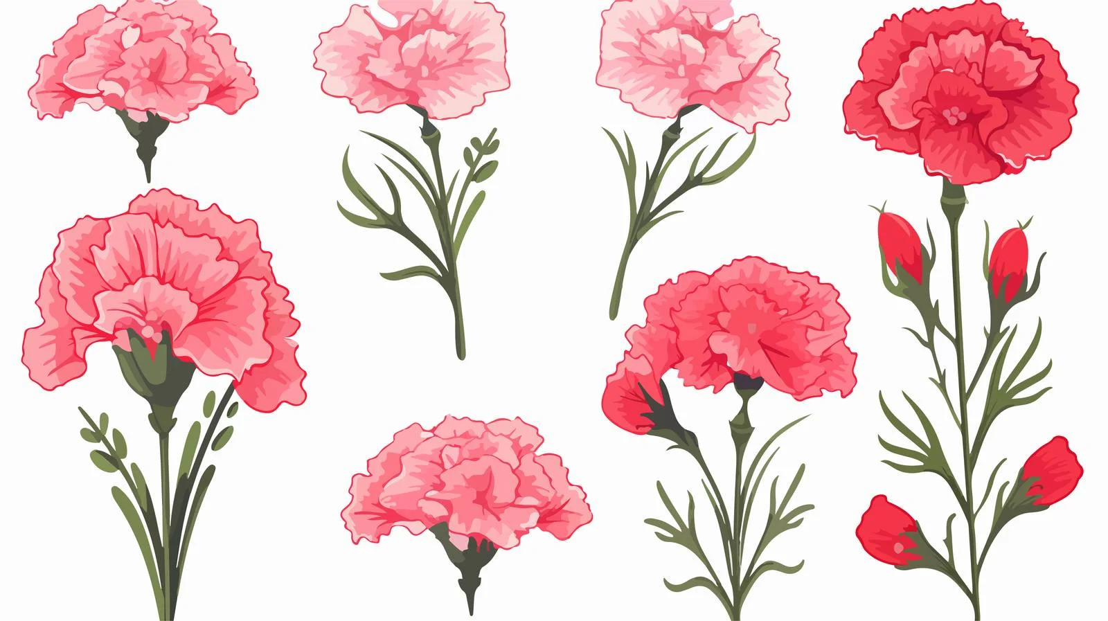 Carnation Sketch Illustration Set — free download from Dotvec
