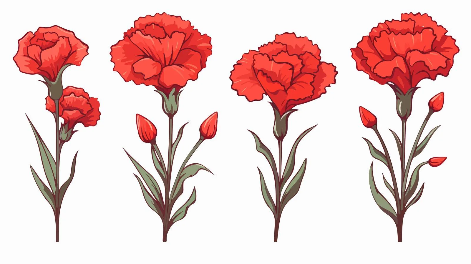 Carnation Sketch in Comic Style — free download from Dotvec