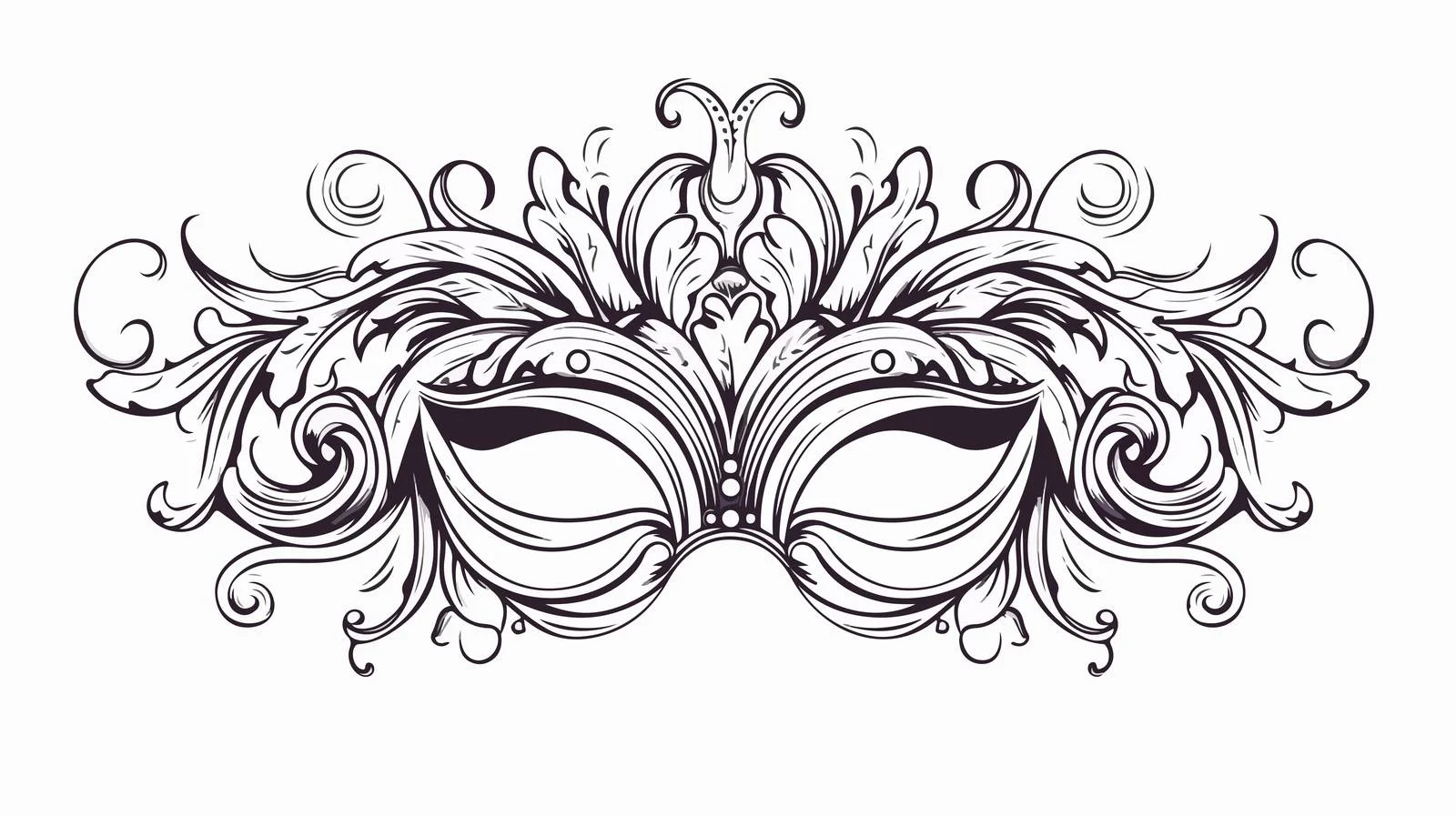 Hand-drawn Engraved Carnival Mask Sketch — free download from Dotvec