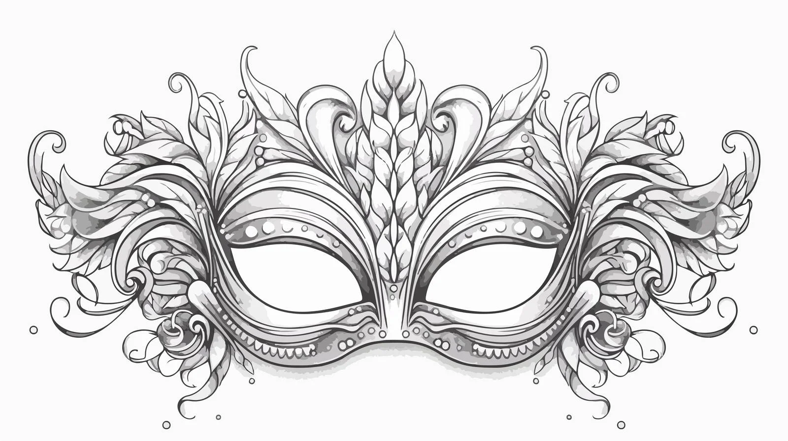 Carnival Mask Engraving Sketch — free download from Dotvec