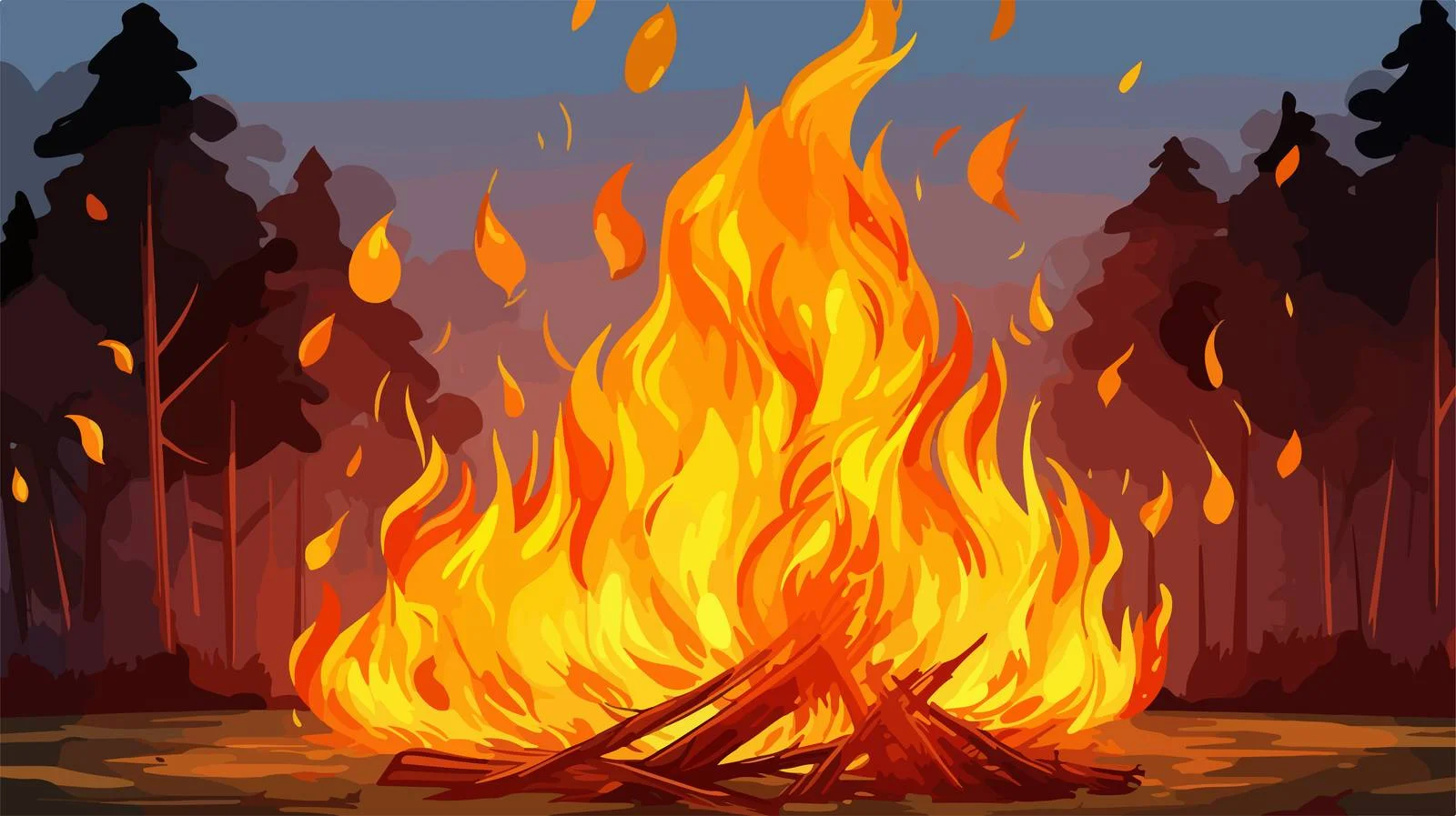 Cartoon Bonfire Heat Effect — free download from Dotvec