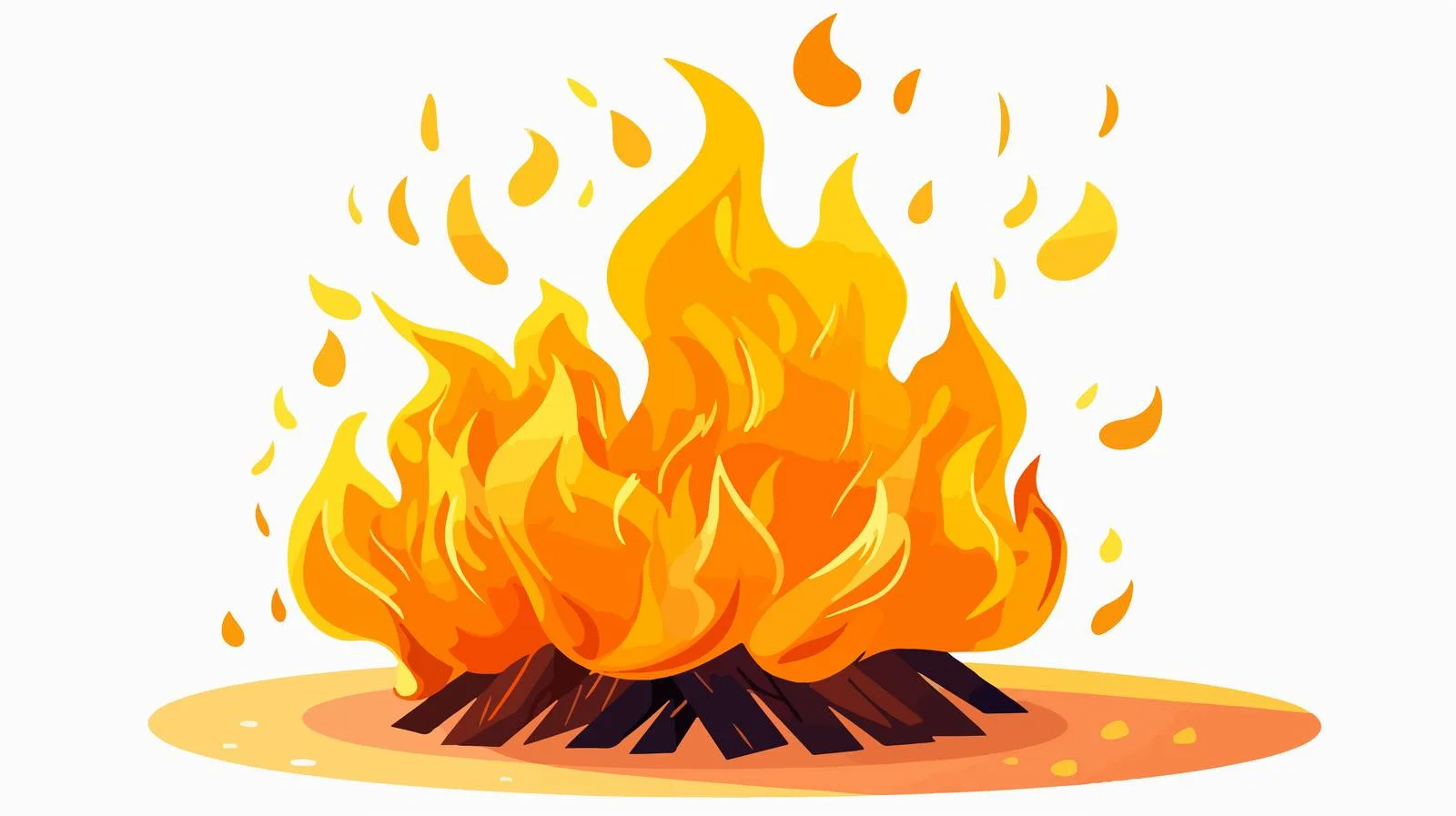 Yellow Bonfire Cartoon Effect — free download from Dotvec