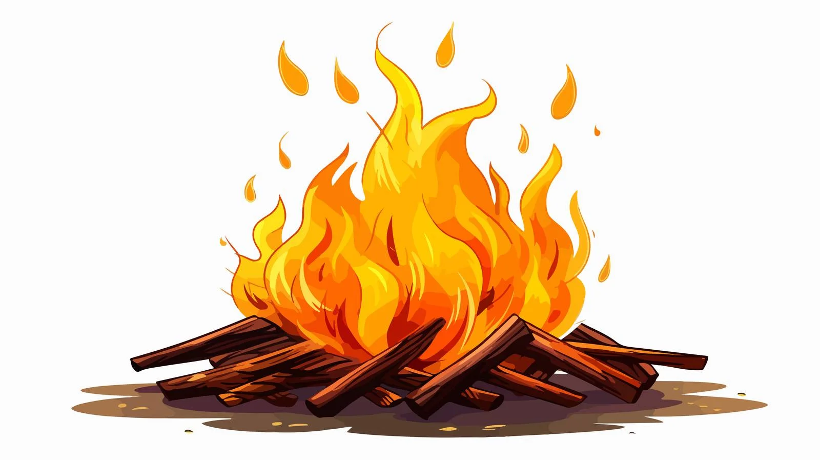 Yellow Bonfire Cartoon Effect — free download from Dotvec