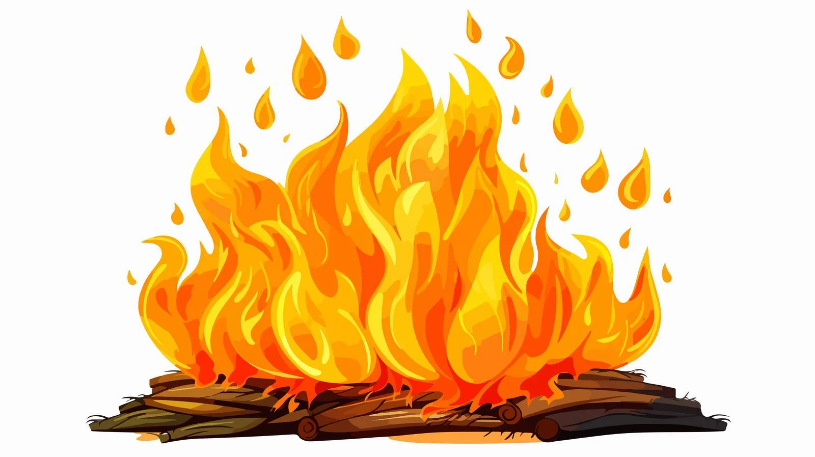Yellow Bonfire Cartoon Effect — free download from Dotvec