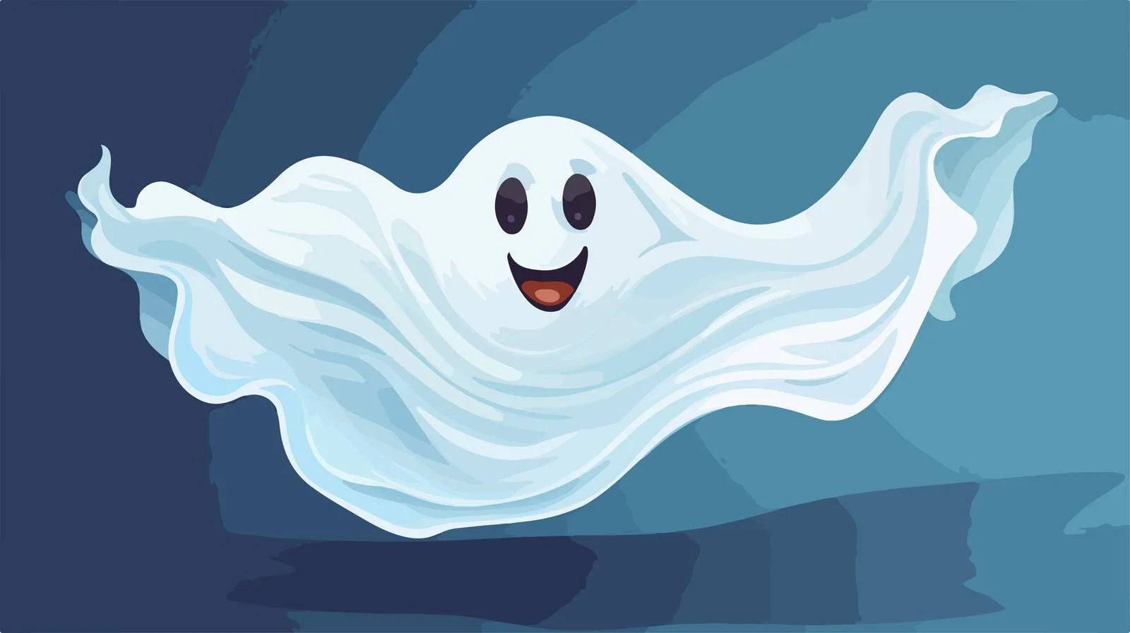 Ethereal Ghost Floating Haunting Cartoon Illustration – free phantom image from Dotvec