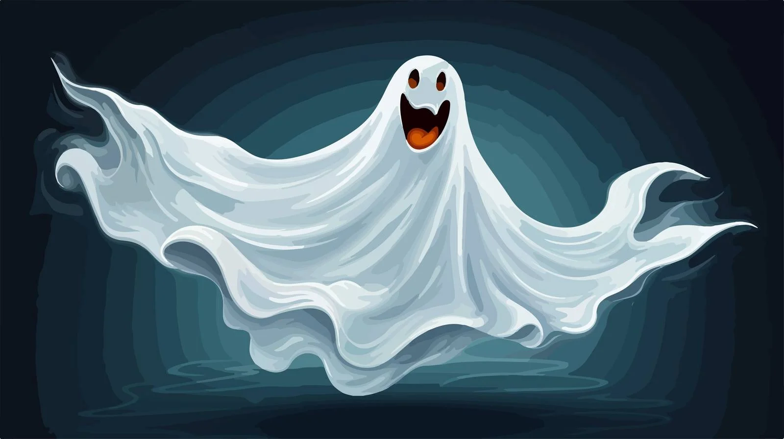 Spooky Floating Ghost Haunting Scene — free download from Dotvec