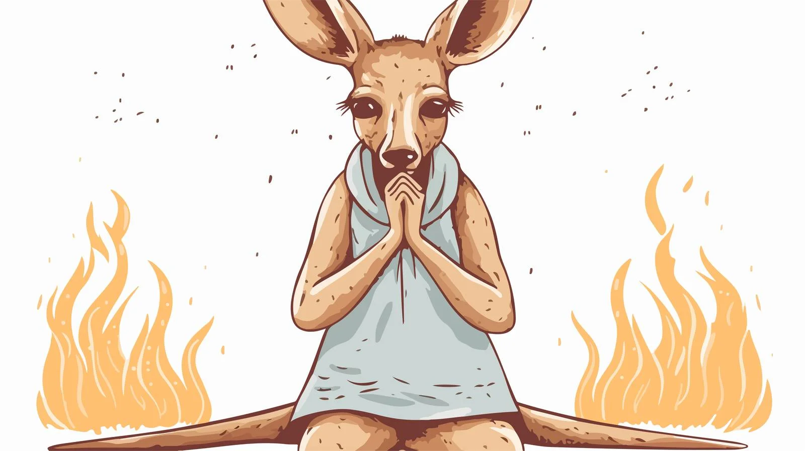 Kangaroo Mother Fear Crying Cartoon Image — free download from Dotvec