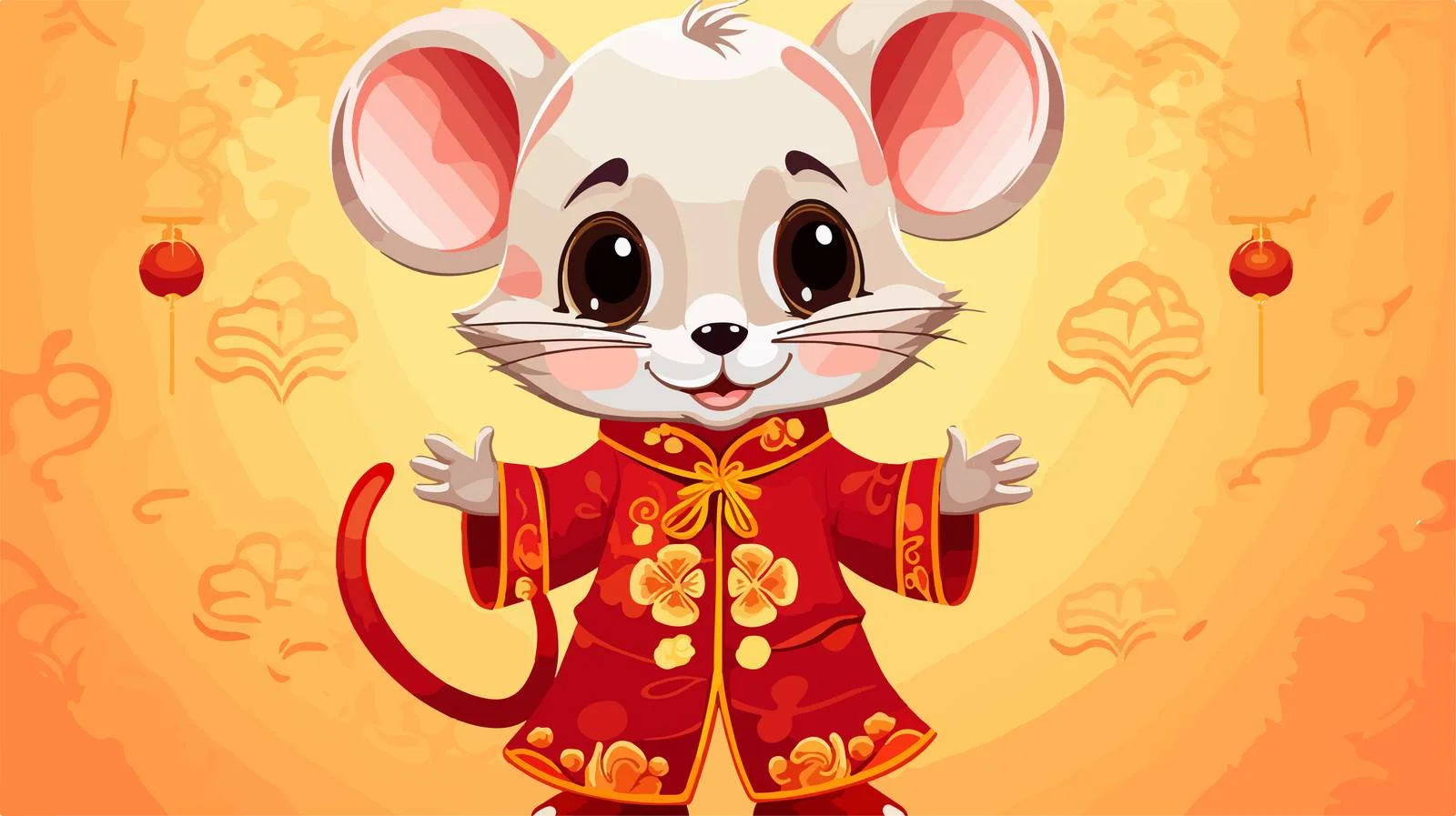 Chinese Dress Cartoon Mouse Image — free download from Dotvec