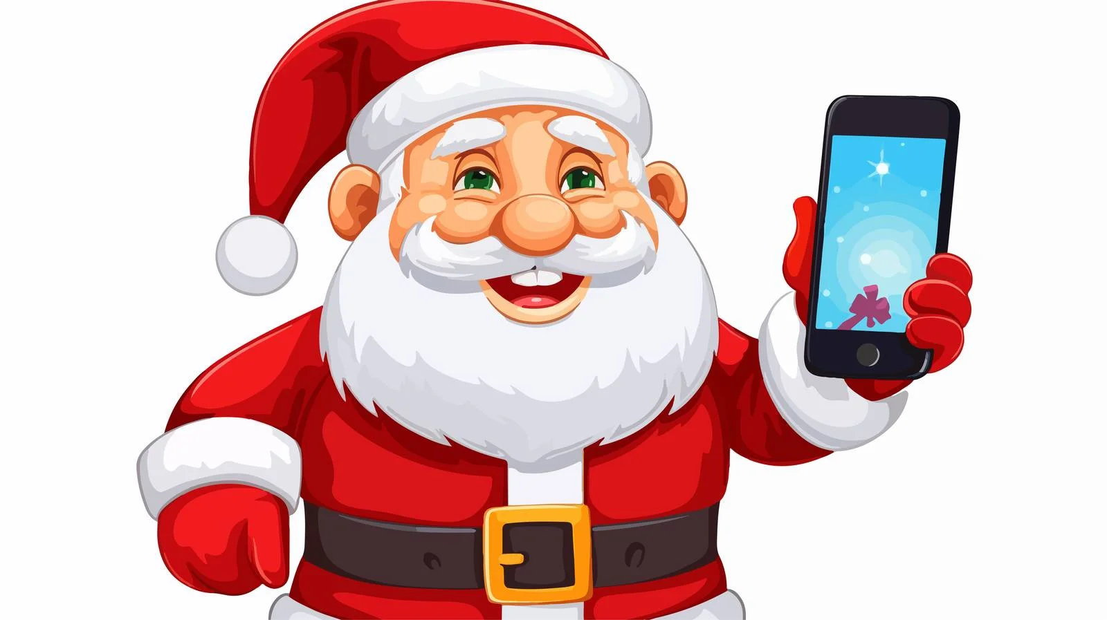 Cheerful Santa with Mobile Gift Delivery — free download from Dotvec