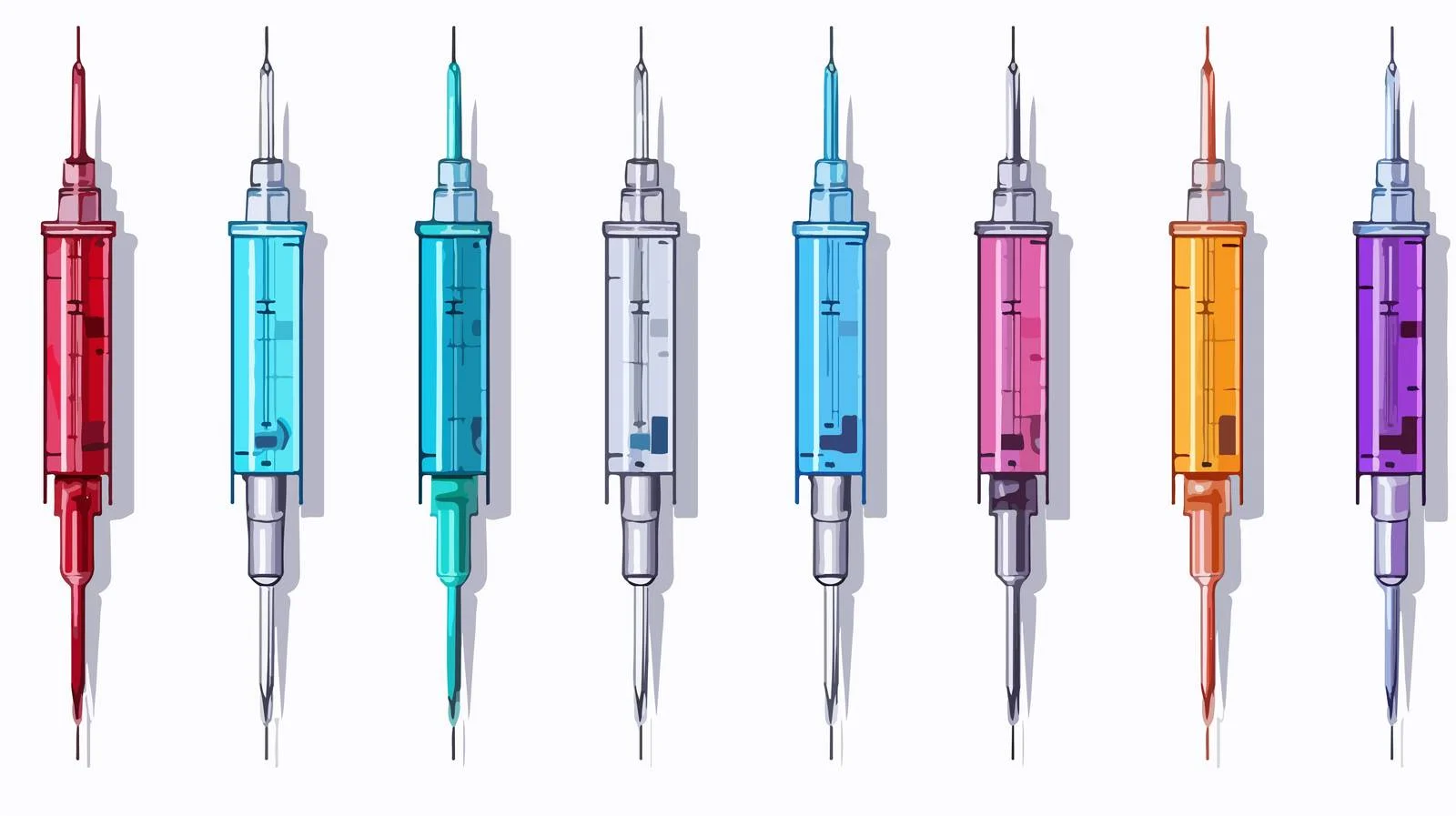 Cartoon Vaccination Syringes Set — free download from Dotvec