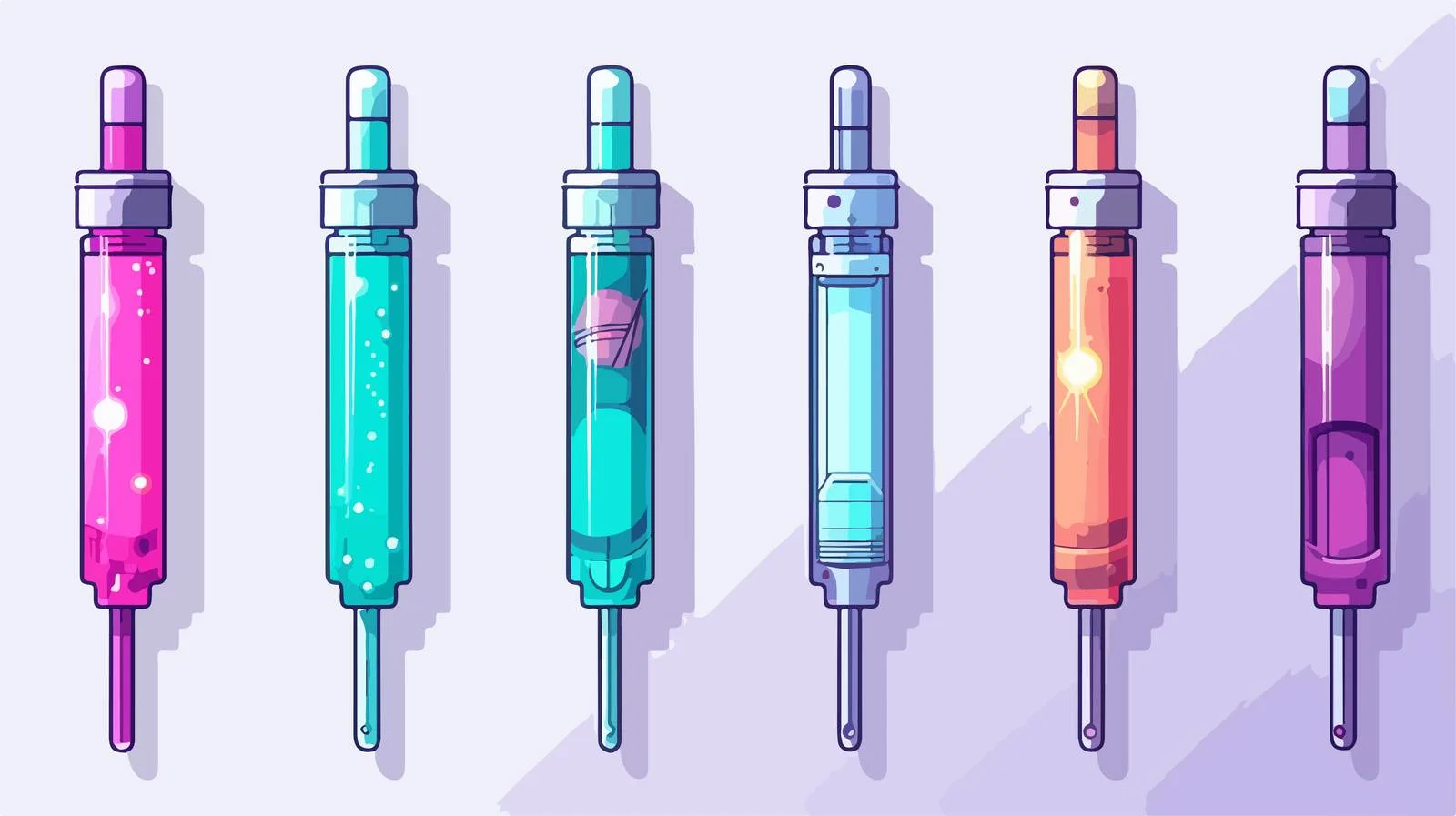 Cartoon Vaccination Syringes Set — free download from Dotvec