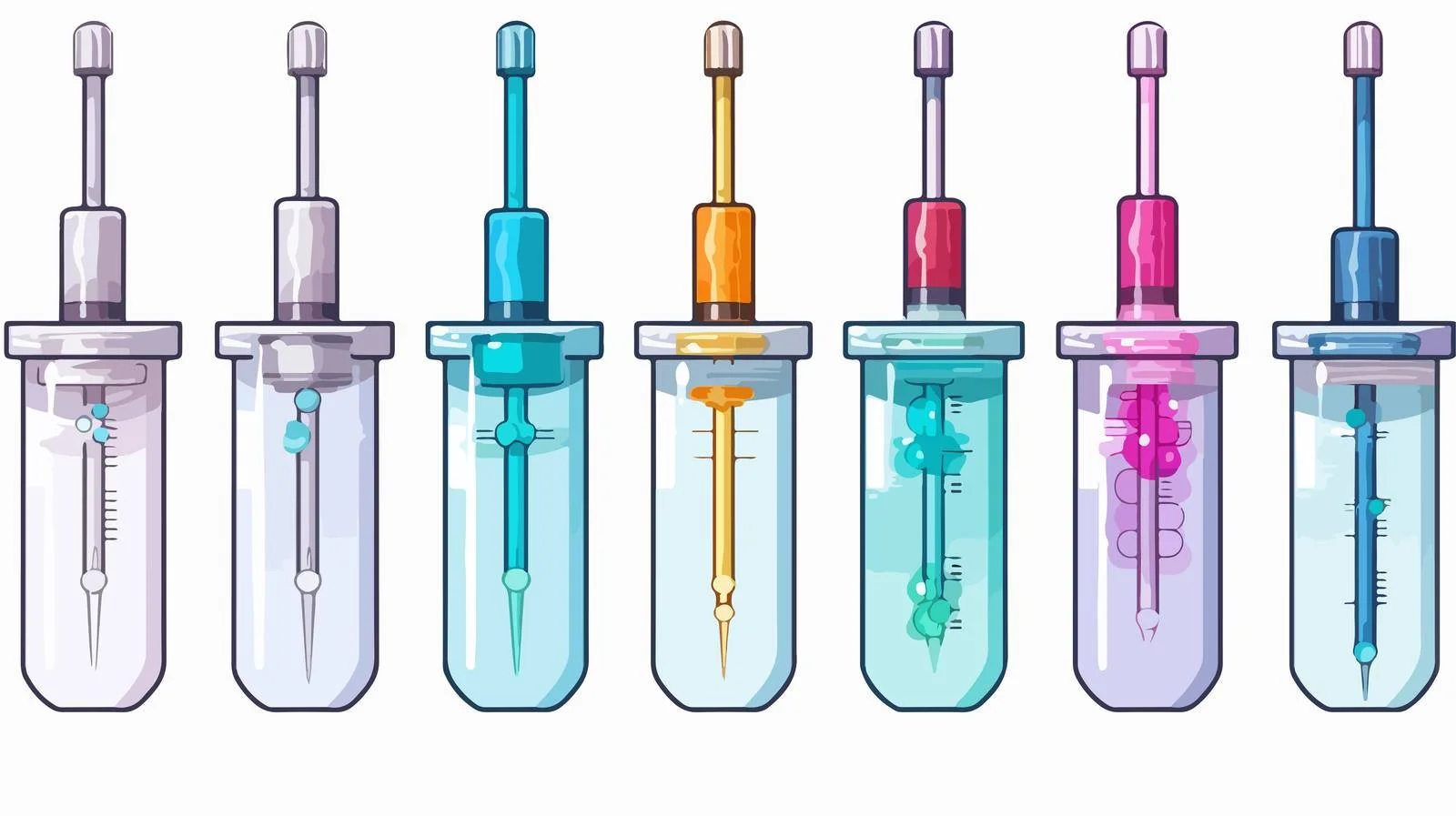 Cartoon Vaccination Syringes Set — free download from Dotvec