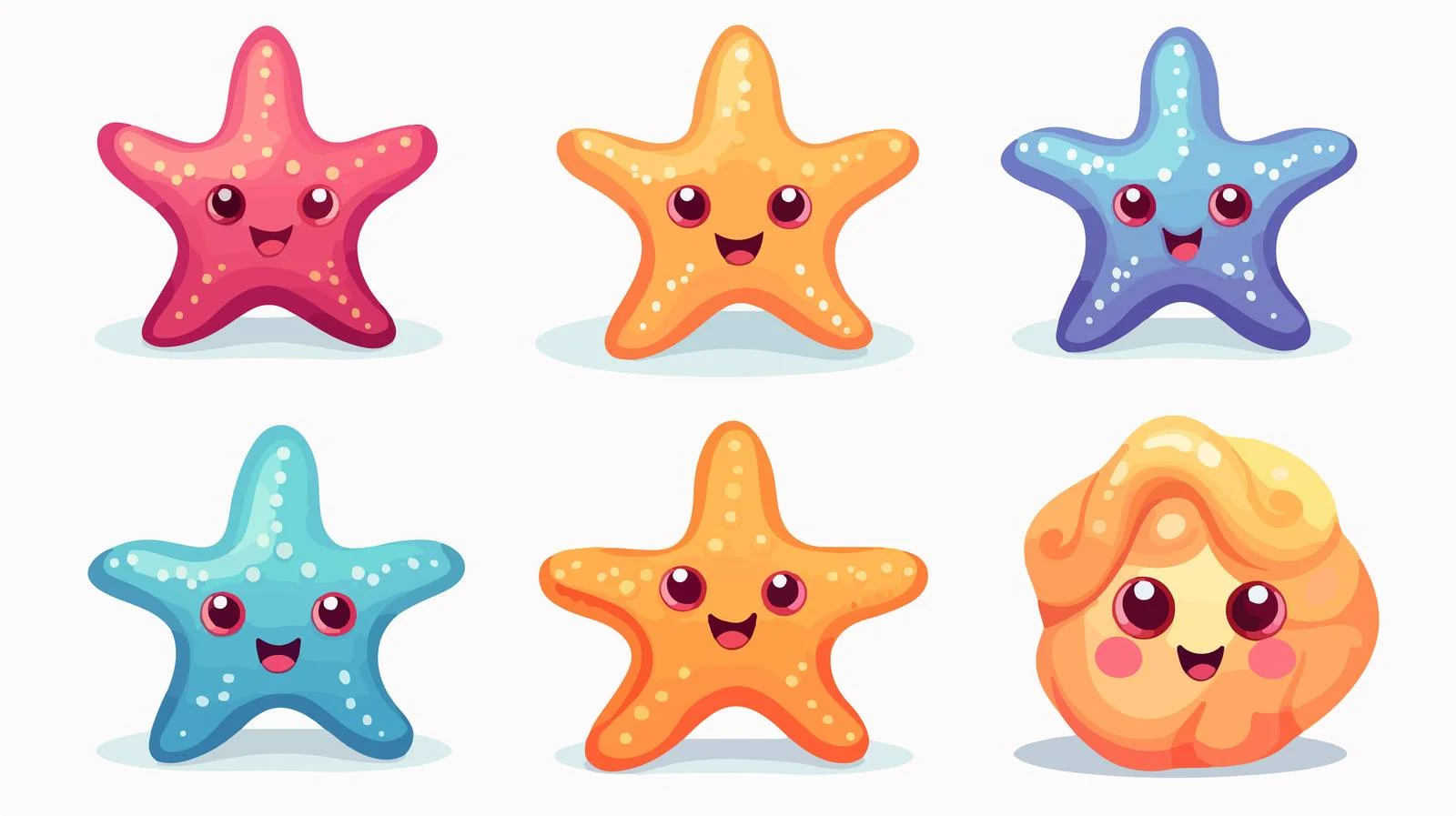 Adorable Sea Creatures on Beach — free download from Dotvec