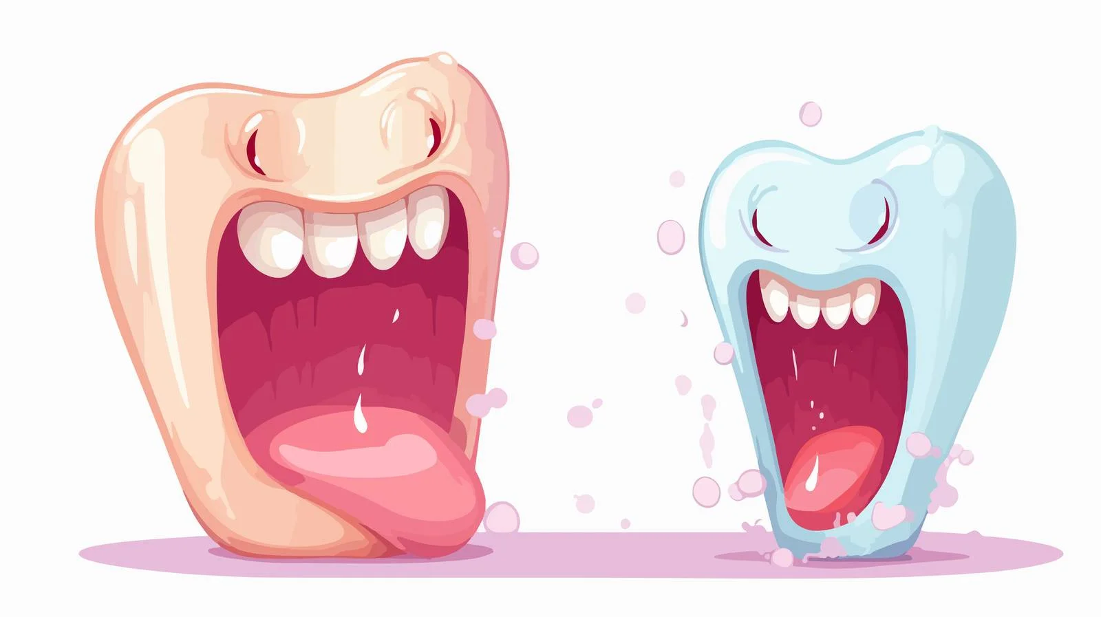 Dental Cartoon Anatomy and Mermaid Illustration — free download from Dotvec