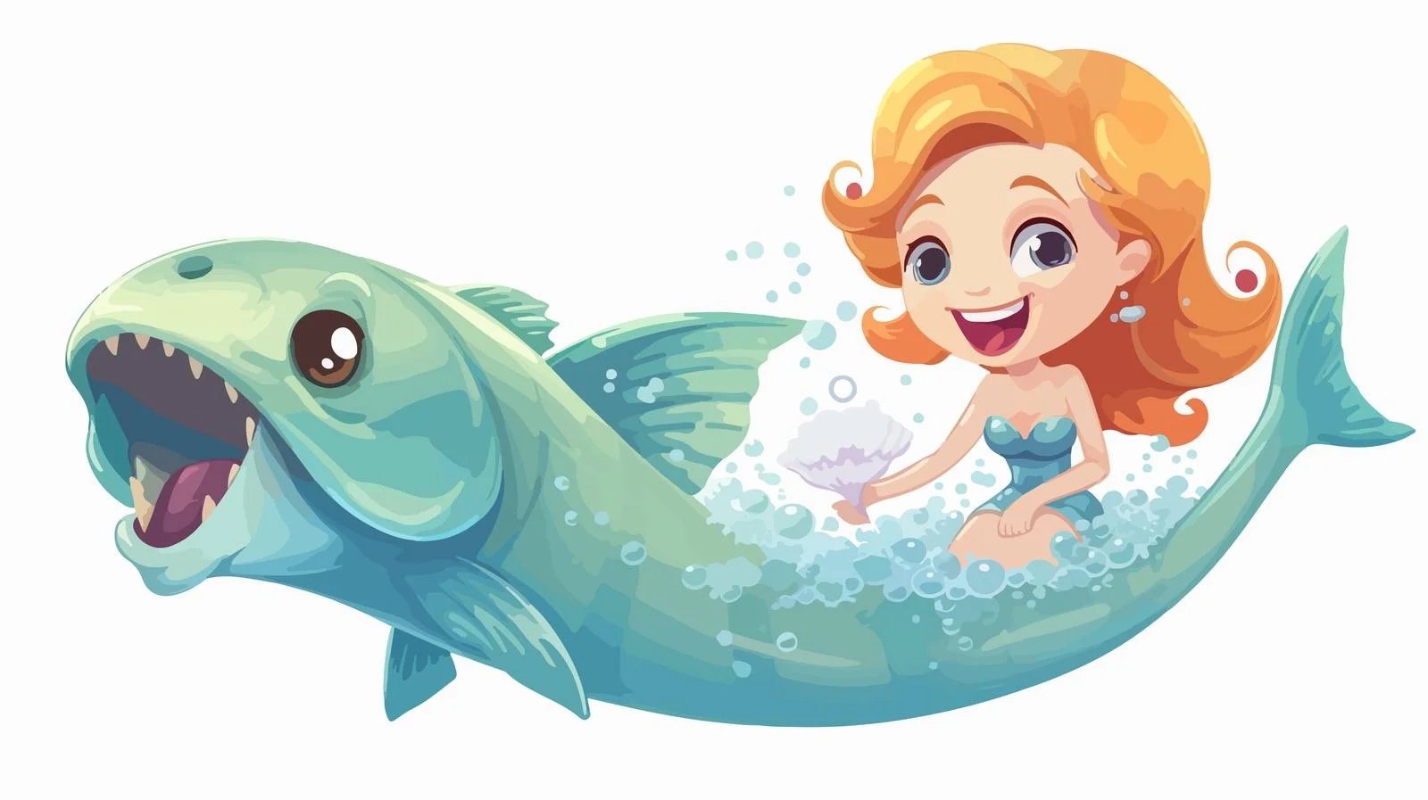 Cartoon Dental Mermaid Illustration — free download from Dotvec
