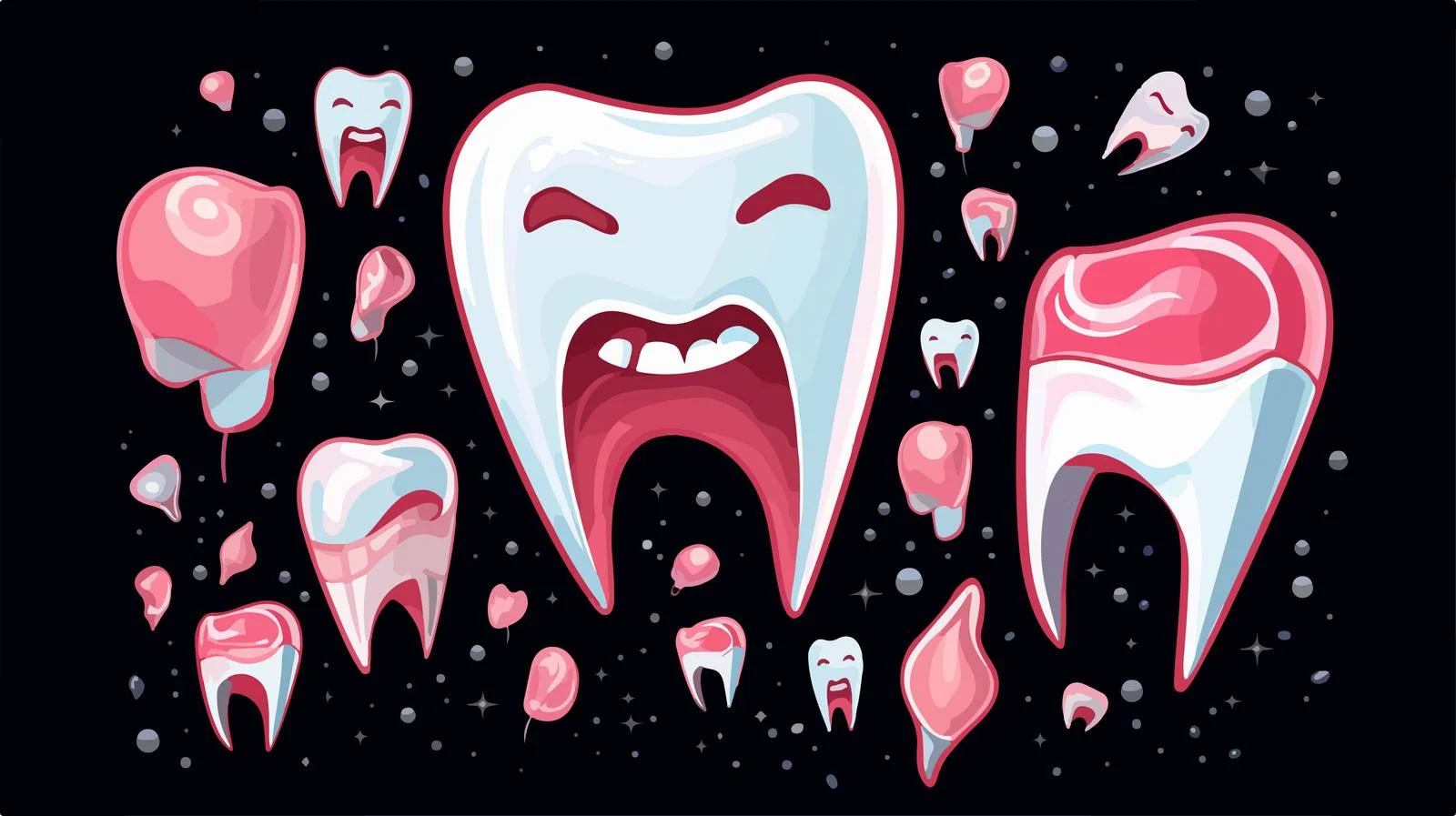 Cheerful Dental Illustration — free download from Dotvec