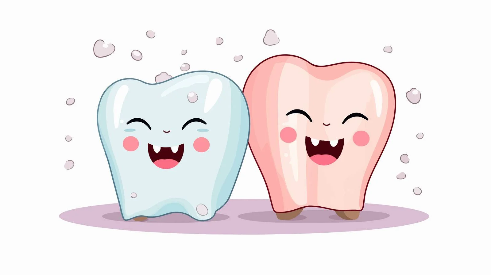 Joyful Teeth and Gums Illustration — free download from Dotvec