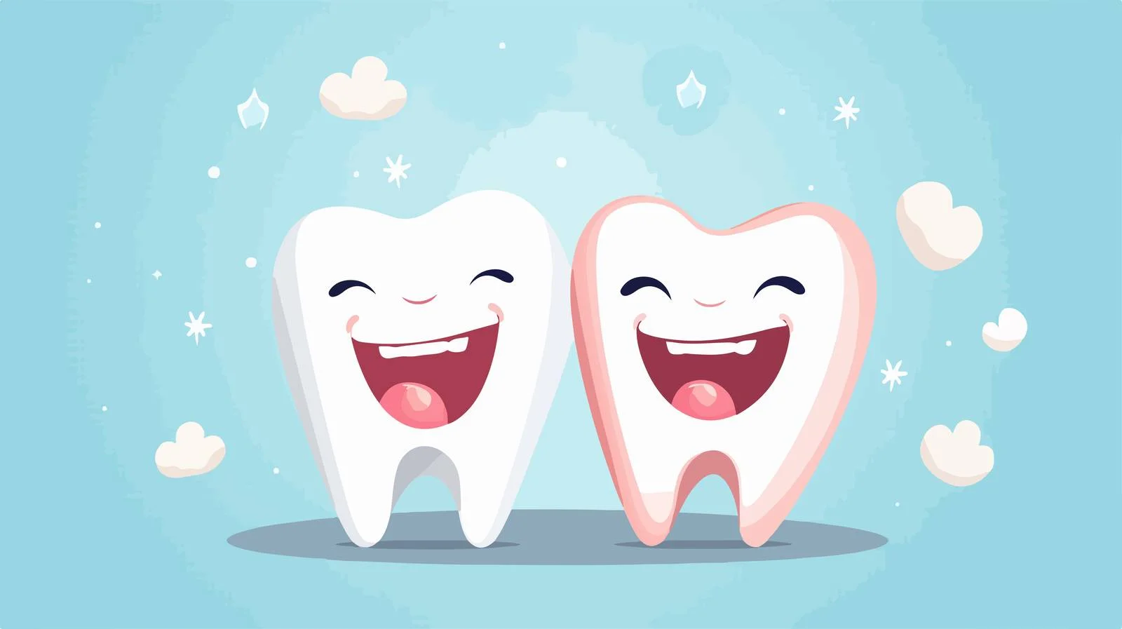 Happy Teeth and Gums Illustration — free download from Dotvec