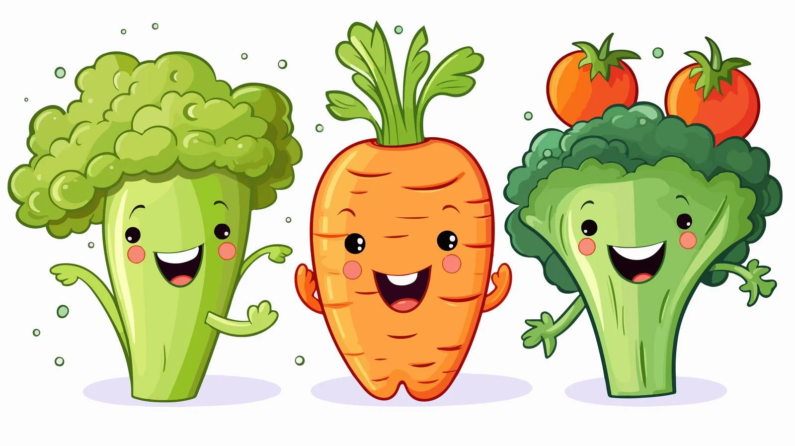 Colorful Cartoon Vegetables Enjoying Together — free download from Dotvec