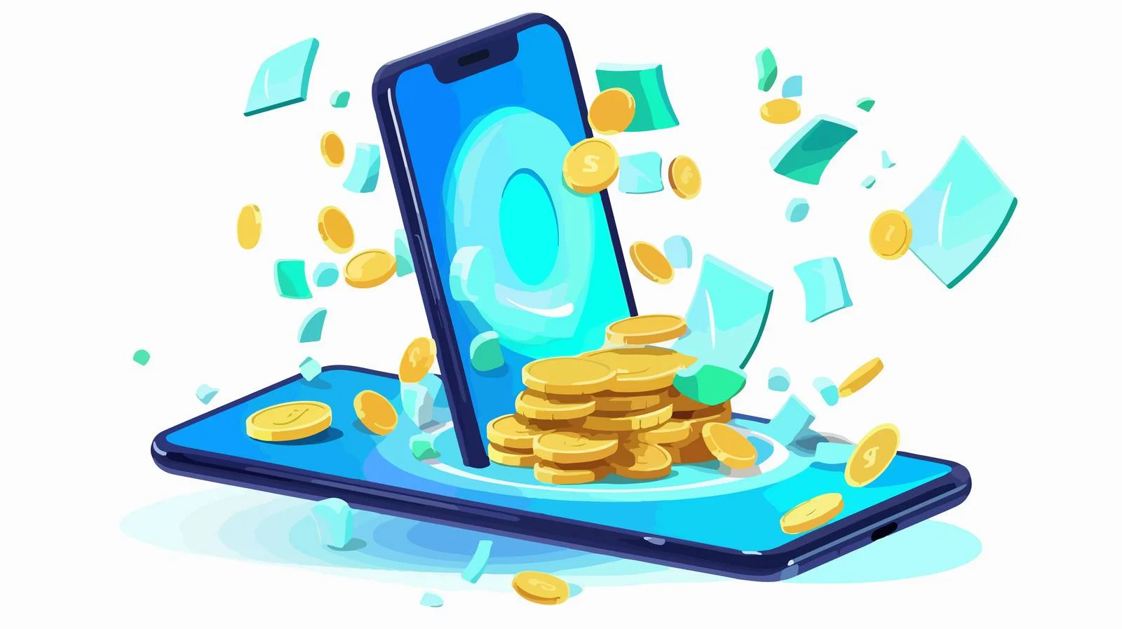 Digital Cash Spending Concept on Mobile — free download from Dotvec