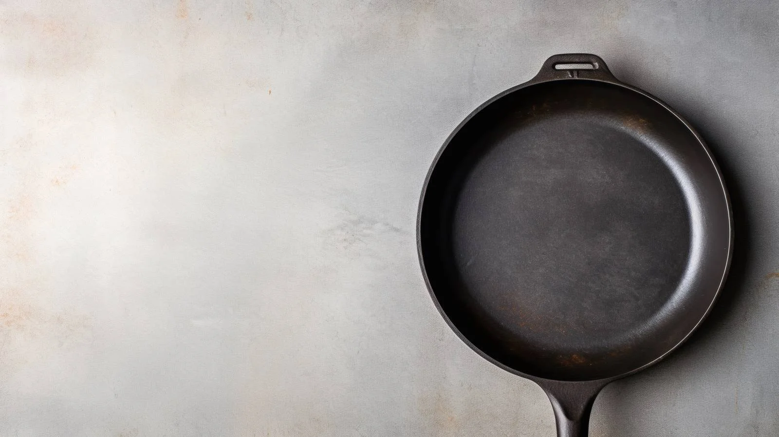Rustic cast iron pan on white concrete — free download from Dotvec