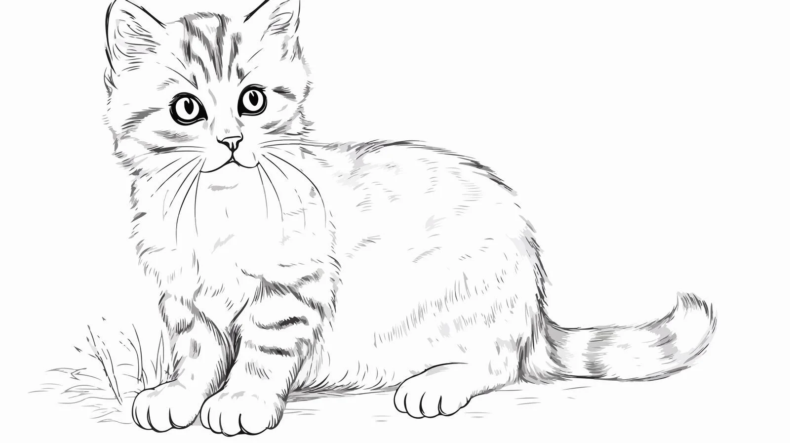 Hand-Drawn Cat Doodle Illustration — free download from Dotvec