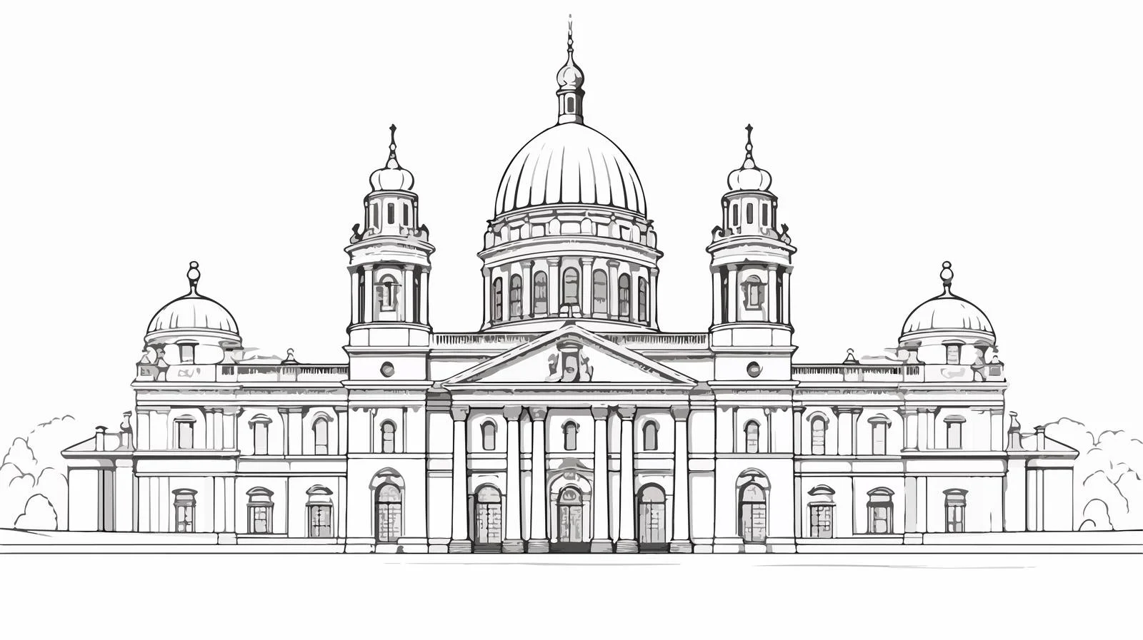 Classical Cathedral with Arche — free download from Dotvec