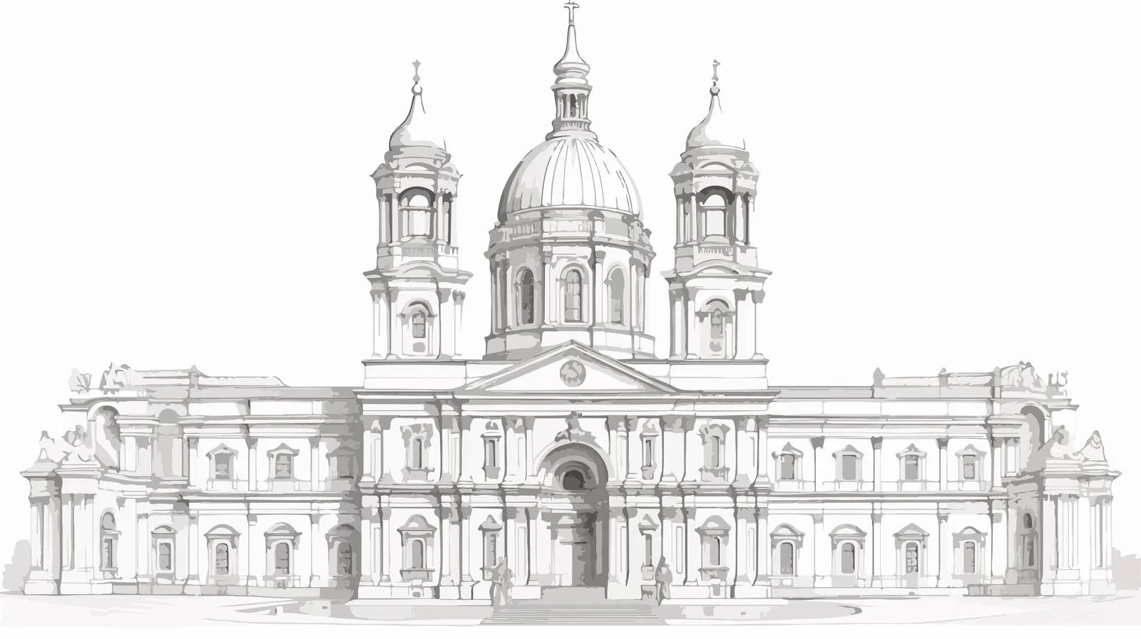 Classical Cathedral Architecture with Arches — free download from Dotvec