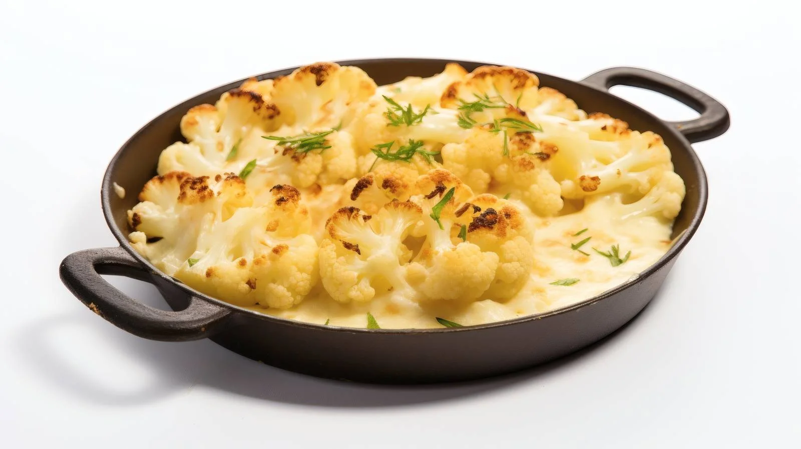 Creamy Cauliflower Cheese Gratin on White — free download from Dotvec